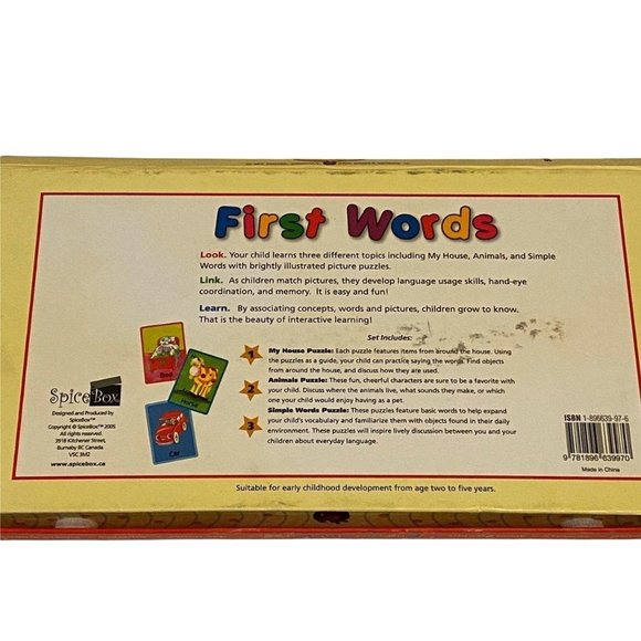 First Words Puzzle set Homeschooling Preschool Pre-K - 1st Grade Reading Skills - Picture 3 of 7